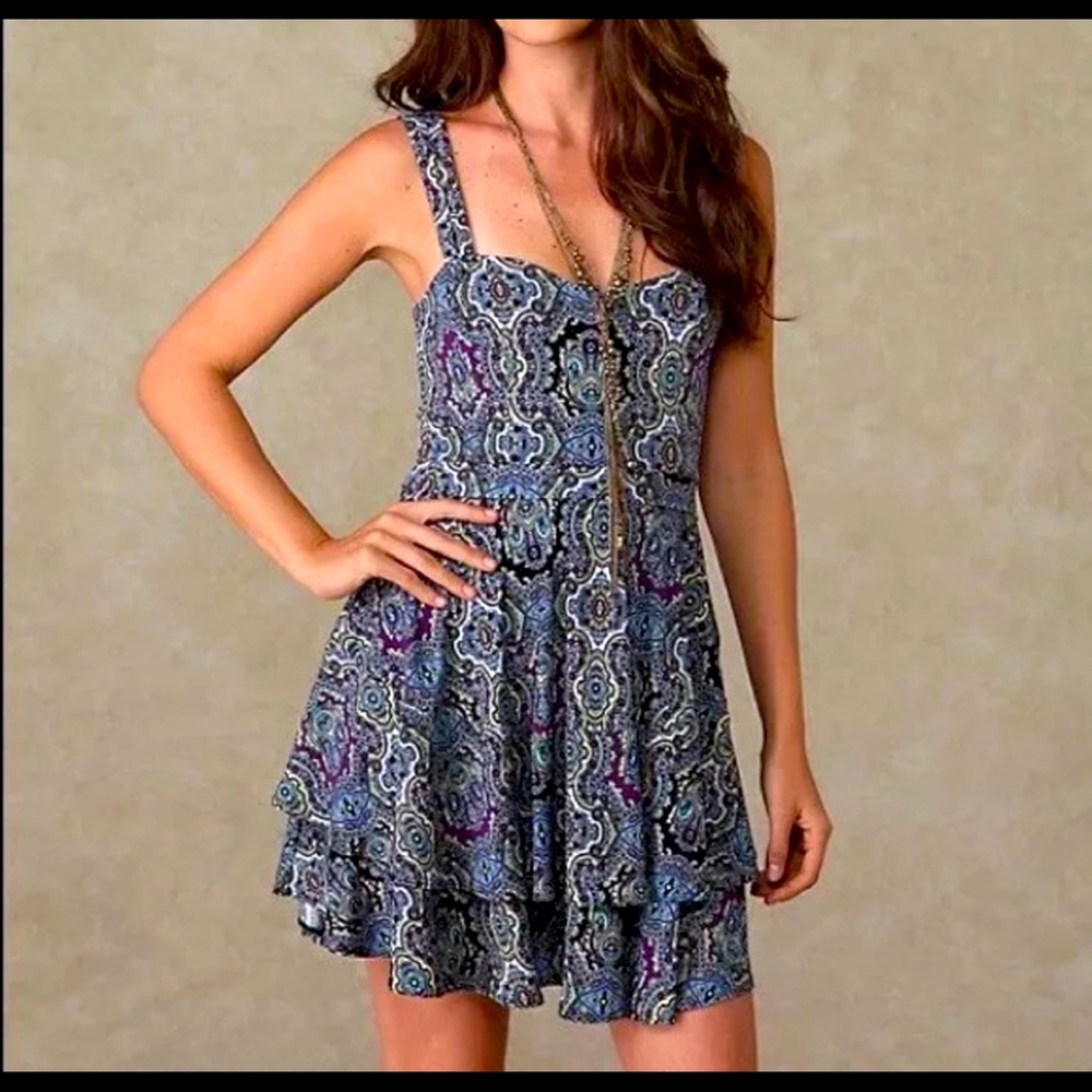 Free People tiers casual paisley dress